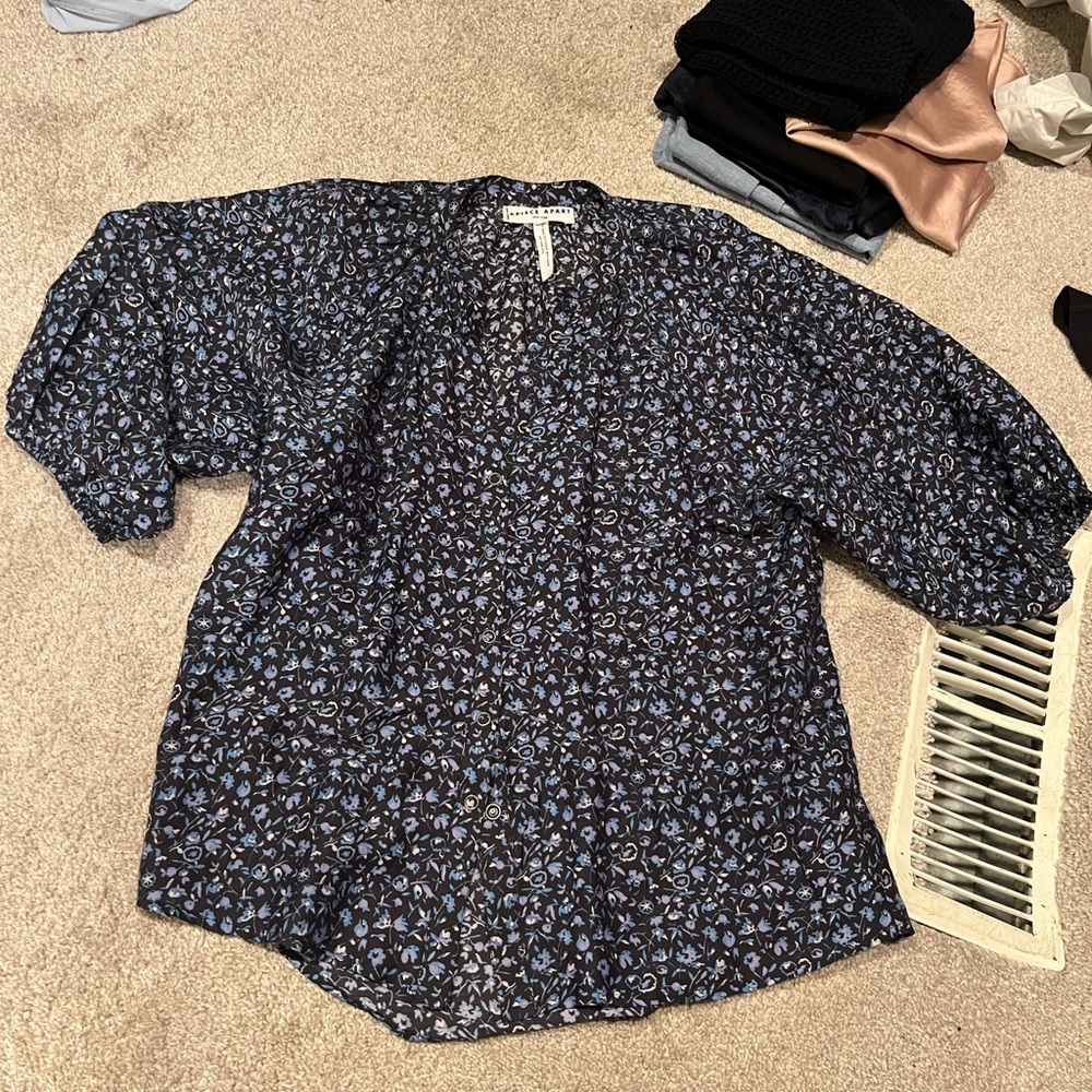 APIECE APART Floral Blue Women's Top